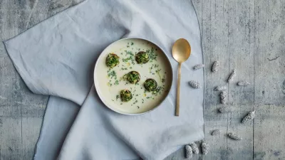 Witloofsoep met grotchampignons en Petit Gris de Namur