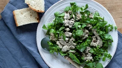 Soepvlees met mosterdsaus en waterkers