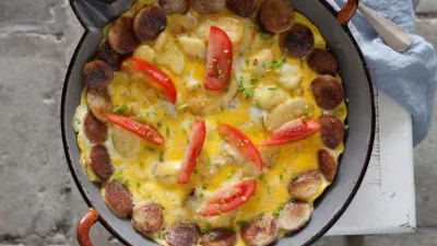 Tortilla met Moese patat en Antwerpse witte pensen