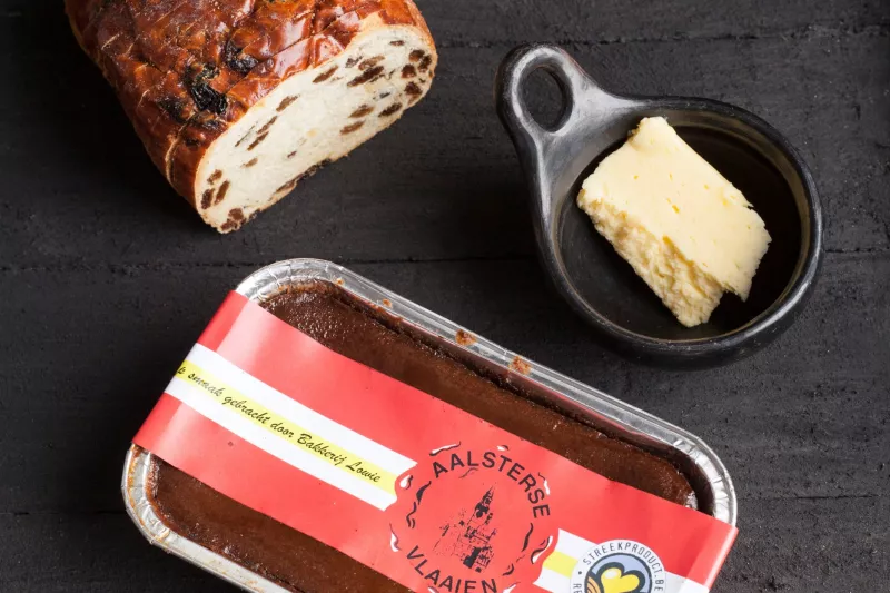 Rozijnenbrood - Aalsterse vlaai - Westhoek hoeveboter Streekproduct.be